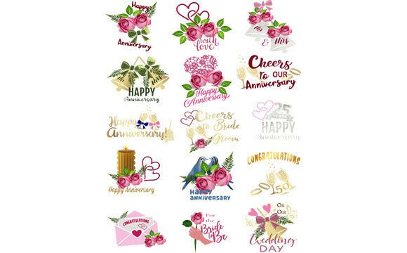 Elevate Your Designs with Wedding & Anniversary Clipart