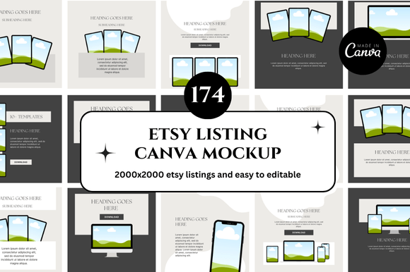Elevate Your Etsy Shop with 174 Canva Mockup Templates