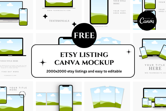 Elevate Your Etsy Shop with Free Canva Mockup Templates