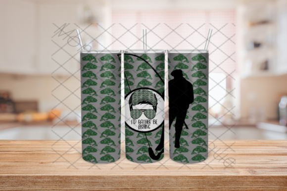 I'd Rather Be Fishing: A Dad's Tumbler PNG Design