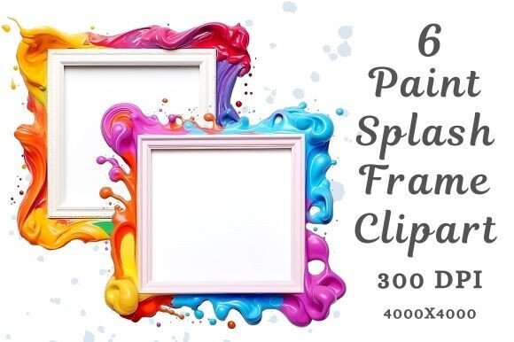 Paint Splash Fram Clipart: Vibrant Design Elements