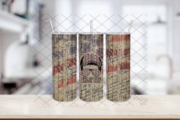 Patriotic Design Assets: One Nation Under God Tumbler for Dad